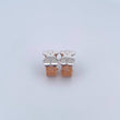 Candongas Malla Oso Ts 4.55gr / 1.5cm / Dos Oros Blanco Rosa 18K &