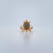 Anillo Tortuga 3.9gr / T5 3/4 / Circones Fucsias Verdes Blancos Oro Amarillo 18K &