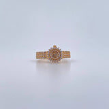 Anillo Correa Corona RX 3.75gr / T8 / Circones Blancos Oro Amarillo 18K &