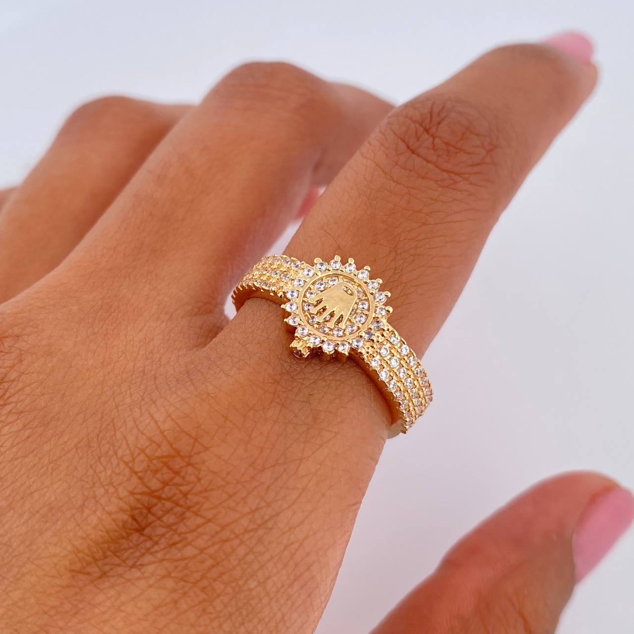 Anillo Correa Corona RX 3.75gr / T8 / Circones Blancos Oro Amarillo 18K &