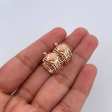 Candongas Medusa 5.85gr / 1.5cm / Circones Negros Oro Rosa 18K &