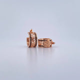 Candongas Medusa 5.85gr / 1.5cm / Circones Negros Oro Rosa 18K &