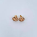 Topos Virgen Del Carmen 4.45gr / Circones Blancos Oro Amarillo 18K &