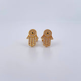 Topos Mano Hamsa 2.4gr / Circones Negro Blancos Oro Amarillo 18K &