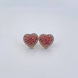 Topos Corazon 3.1gr / Circones Fucsias Blancos Dos Oros Amarillo Blanco 18K &