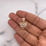 Dije Rostro Oso 2.9gr / 2.1cm / Circones Blancos-Negros-Verdes Oro Rosa 18K $
