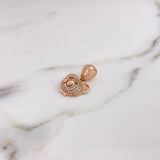 Dije Rostro Oso 2.9gr / 2.1cm / Circones Blancos-Negros-Verdes Oro Rosa 18K $