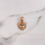 Dije Rostro Oso 2.9gr / 2.1cm / Circones Blancos-Negros-Verdes Oro Rosa 18K $