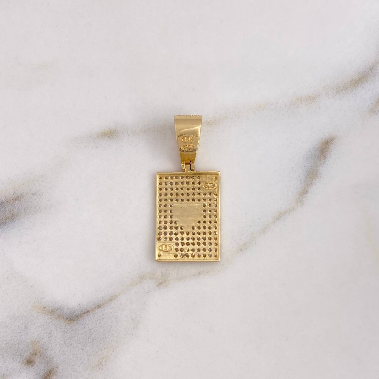 Dije Carta As De Corazon 4gr / 2.9cm / Circones Blancos Oro Amarillo 18K #
