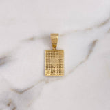 Dije Carta As De Corazon 4gr / 2.9cm / Circones Blancos Oro Amarillo 18K #
