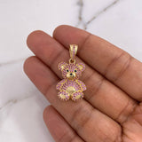 Dije Oso 4.75gr / 3cm / Circones Rosados Negros Oro Amarillo 18K $
