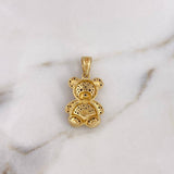 Dije Oso 4.85gr / 3cm / Circones Blancos Negros Dos Oros Amarillo Blanco 18K $