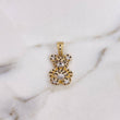 Dije Oso 4.85gr / 3cm / Circones Blancos Negros Dos Oros Amarillo Blanco 18K $