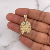 Dije Indio 5gr / 3cm / Circones Blancos Negros Oro Amarillo 18K #
