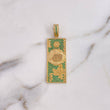 Dije 100 Dolares 9.2gr / 5cm / Circones Verdes Oro Amarillo 18K #