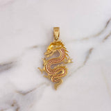 Dije Dragon 8.85gr / 5.1cm / Circones Negros Fucsias Oro Amarillo 18K $