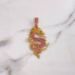 Dije Dragon 8.85gr / 5.1cm / Circones Negros Fucsias Oro Amarillo 18K $