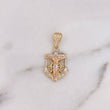 Dije Ancla Cristo Timon 3.55gr / 3cm / Circones Blancos Tres Oros 18K $
