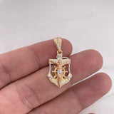 Dije Ancla Cristo Timon 3.55gr / 3cm / Circones Blancos Tres Oros 18K $