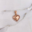 Dije Corazon 2.7gr / 2.4cm / Circones Blancos Oro Rosa 18K #