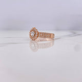 Anillo Corona RX 3.45gr / T7 3/4 / Circones Blancos Dos Oros Blanco Rosa 18K $