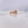 Anillo Corona RX 3.45gr / T7 3/4 / Circones Blancos Dos Oros Blanco Rosa 18K $