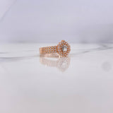 Anillo Corona RX 3.45gr / T7 3/4 / Circones Blancos Dos Oros Blanco Rosa 18K $