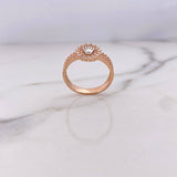 Anillo Corona RX 3.45gr / T7 3/4 / Circones Blancos Dos Oros Blanco Rosa 18K $