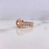Anillo Correa Corona RX 6.15gr / T7 1/2 / Circones Blancos Dos Oros Blanco Rosa 18K &