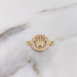 Herraje Corona RX 1.95gr / 2.2cm / Circones Blancos Oro Amarillo 18K &