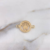 Herraje Corona RX 1.95gr / 2.2cm / Circones Blancos Oro Amarillo 18K &