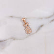 Dije Gato 1.9gr / 2.4cm / Circones Negros Blancos Oro Rosa 18K &