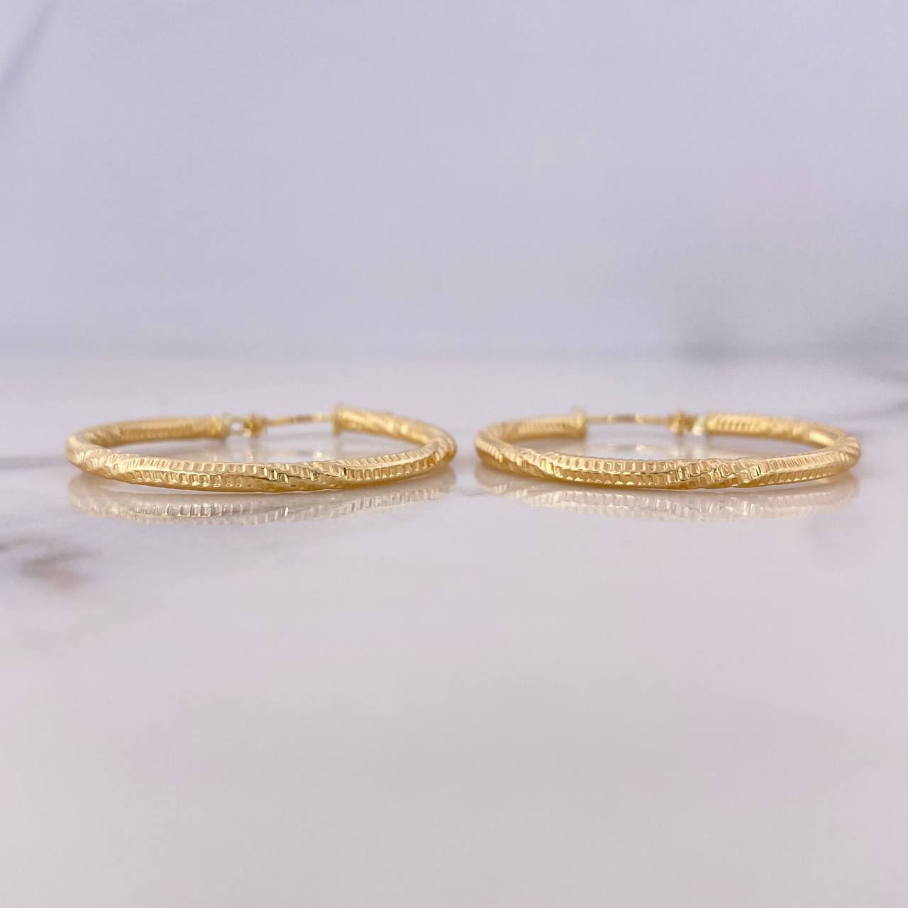 Candongas Megan 1.9gr / 3.2cm / Caponera Diamantada Oro Amarillo 18K &