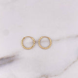 Candongas Aro Rayado 0.6gr / 1.2cm / Diamantada Oro Amarillo 18K &