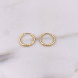 Candongas Aro Rayado 0.6gr / 1.2cm / Diamantada Oro Amarillo 18K &