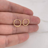 Candongas Aro Rayado 0.6gr / 1.2cm / Diamantada Oro Amarillo 18K &