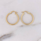 Candongas Lenore 1.45gr / 2.6cm / Rayadas Oro Amarillo 18K &