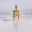 Dije Herradura Caballo 4.5gr / 2.6cm / Circones Verdes Oro Amarillo 18K #