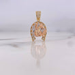 Dije Herradura Caballo 4.4gr / 2.6cm / Circones Blancos Tres Oros 18K #