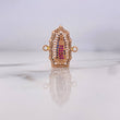 Herraje Virgen Guadalupe 2.95gr / 2.3cm / Circones Blancos-Azules-Fucsias Oro Rosa 18K #