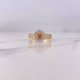Anillo Corona RX 3.35gr / T6 1/2 / Circones Blancos Dos Oros Amarillo Rosa 18K #