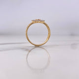 Anillo Corona RX 3.35gr / T6 1/2 / Circones Blancos Dos Oros Amarillo Rosa 18K #