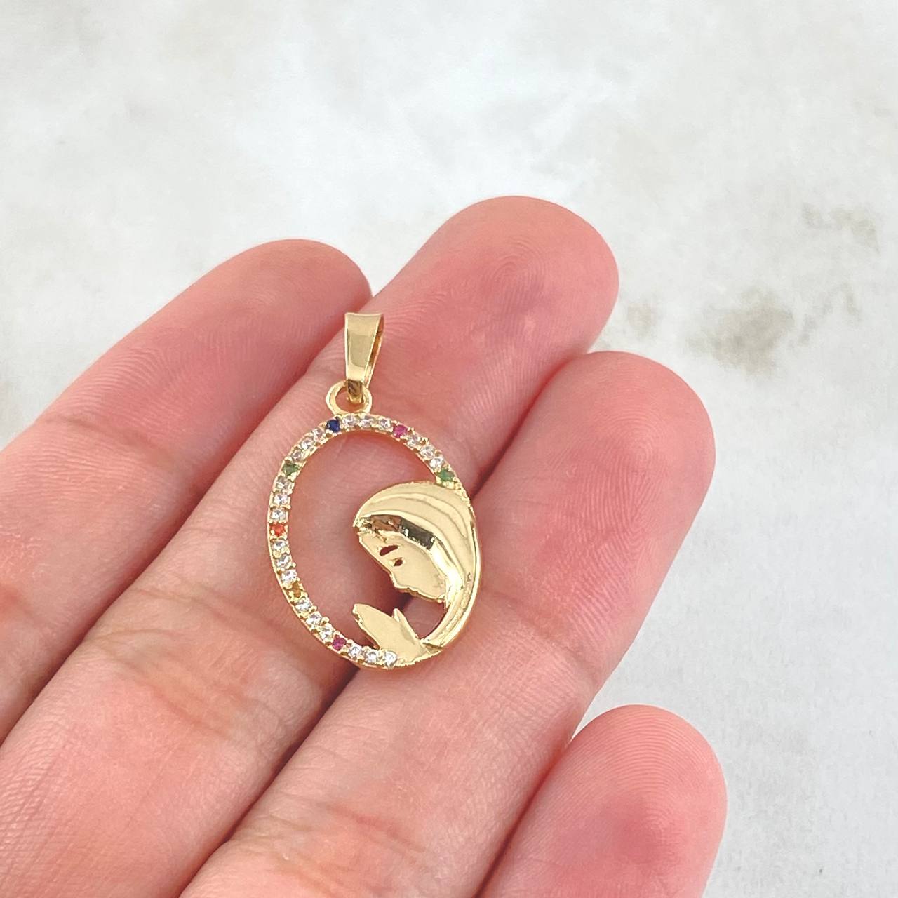 Dije Virgen María 1.4gr / 2.7cm / Oro 18K