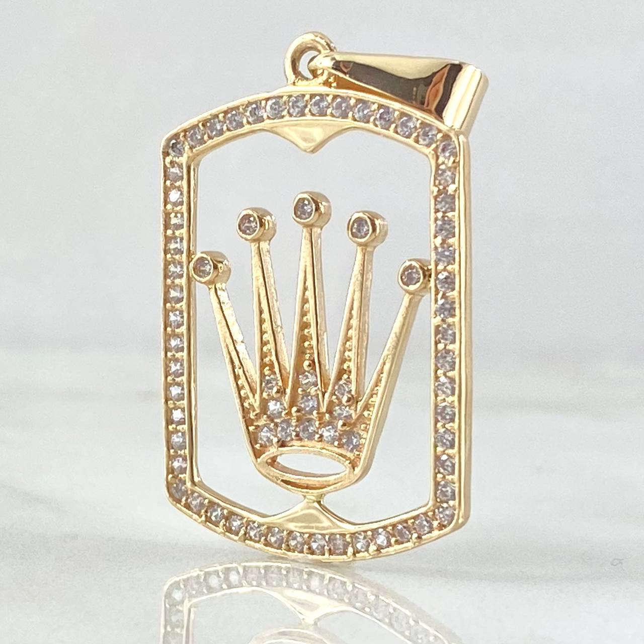 Dije Placa Corona 4.3gr / 4cm / Oro 18K