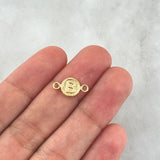 Herraje Letra B 0.35gr / 1.5cm / Circulo Liso Oro Amarillo 18K