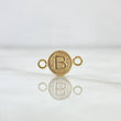 Herraje Letra B 0.35gr / 1.5cm / Circulo Texturizado Rustico Oro Amarillo 18K