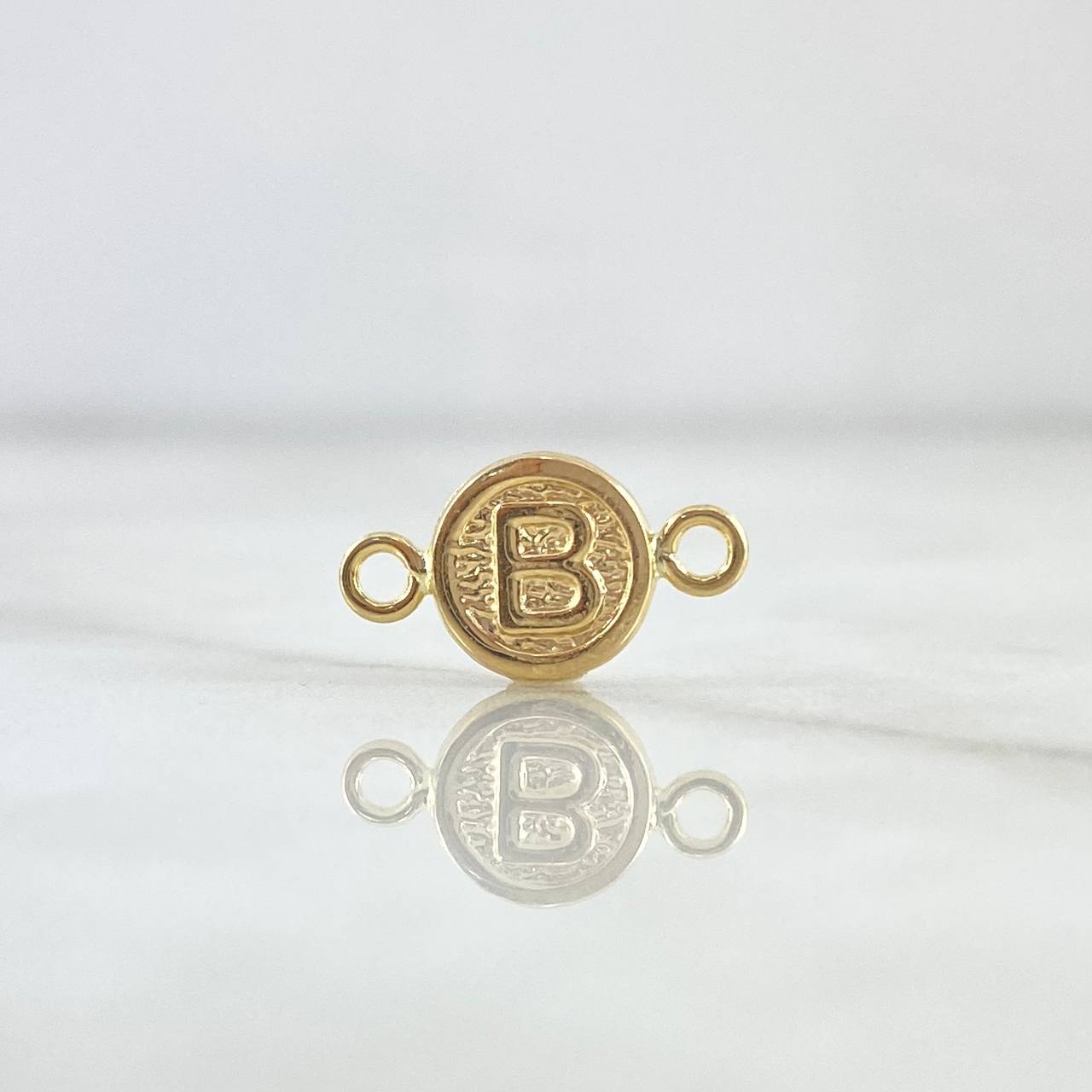 Herraje Letra B 0.35gr / 1.5cm / Circulo Liso Oro Amarillo 18K