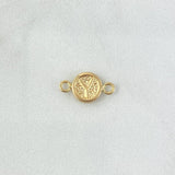 Herraje Letra Y 0.4gr / 1.5cm / Circulo Texturizado Rustico Oro Amarillo 18K