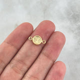 Herraje Letra Y 0.4gr / 1.5cm / Circulo Texturizado Rustico Oro Amarillo 18K