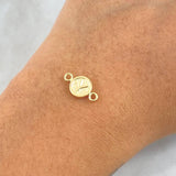 Herraje Letra Y 0.4gr / 1.5cm / Circulo Texturizado Rustico Oro Amarillo 18K